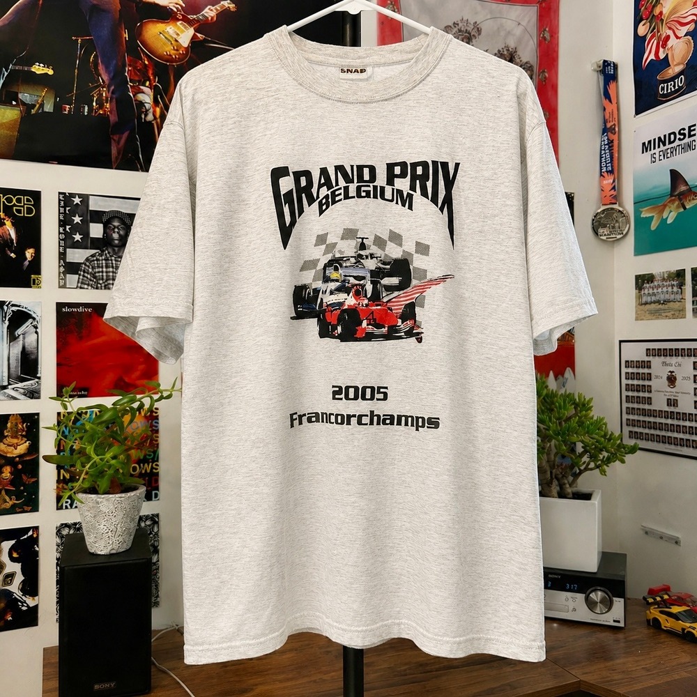 Grand Prix Belgium 2005 T-Shirt XL Grey Vintage Racing F1 Y2K Tee